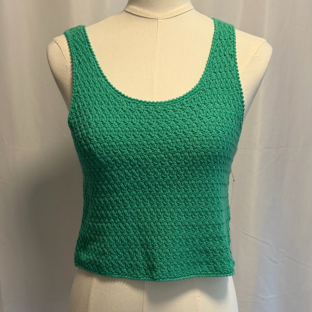 Vineyard Vines Emerald Green Crochet Tank Size Small Summer Beach & Preppy Chic